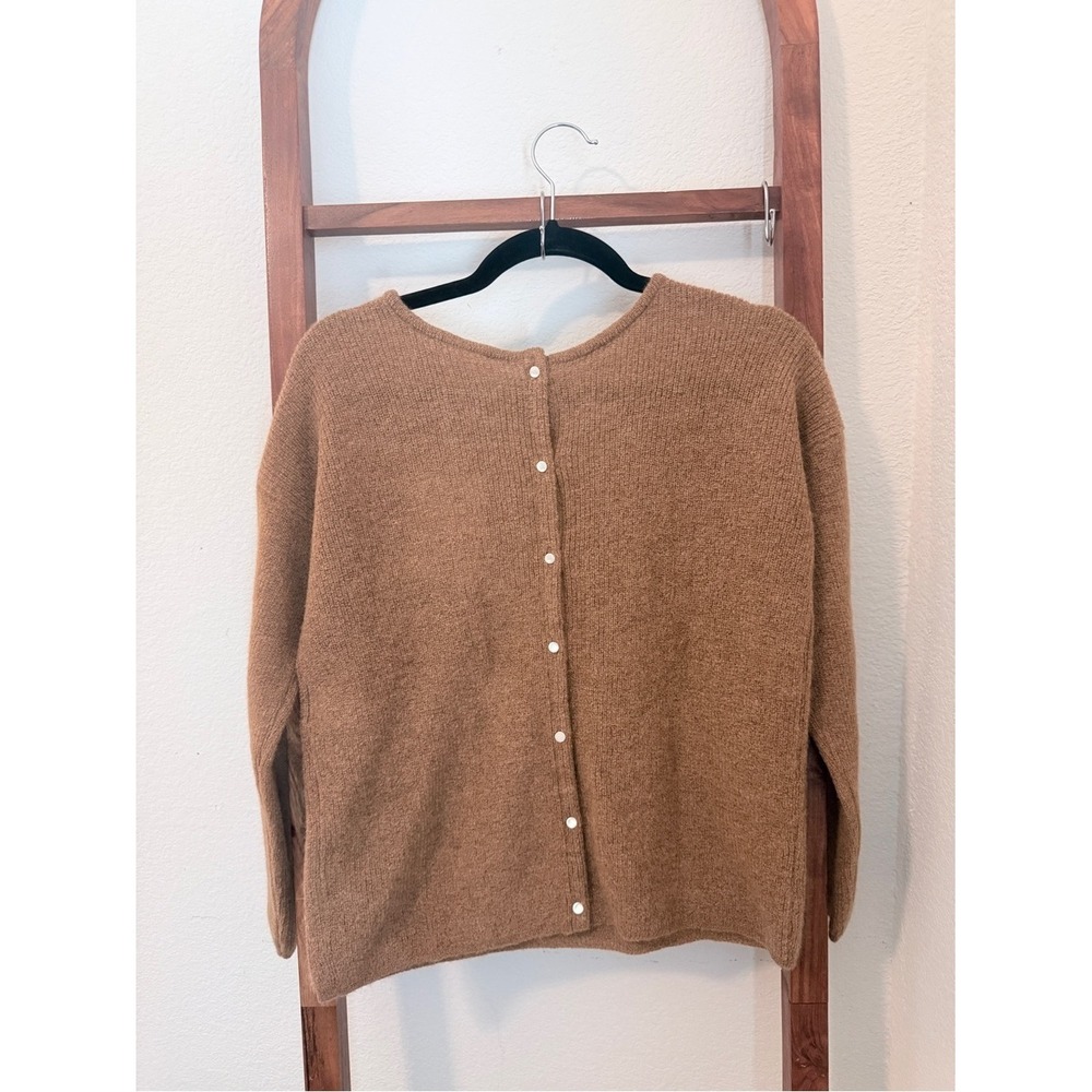 Sezane Gaspard Button-Back Cardigan in Camel Brown Size XS NWT - Picture 2 of 6
